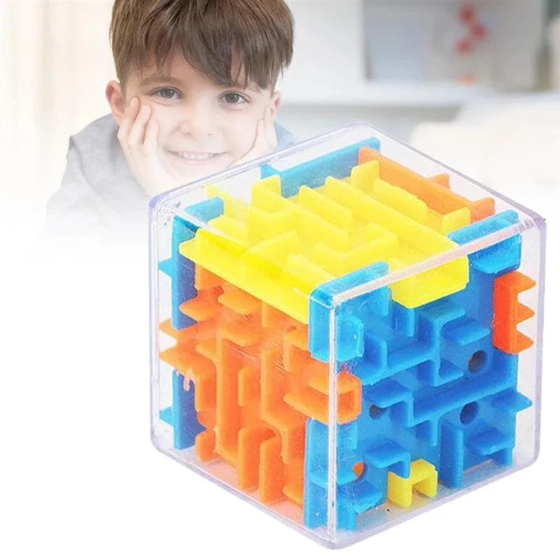 3D Labyrinth-Puzzlespielzeug für Kinder | Sechsseitiger Labyrinthwürfel | 4 cm Mini | Kognitive Entwicklung