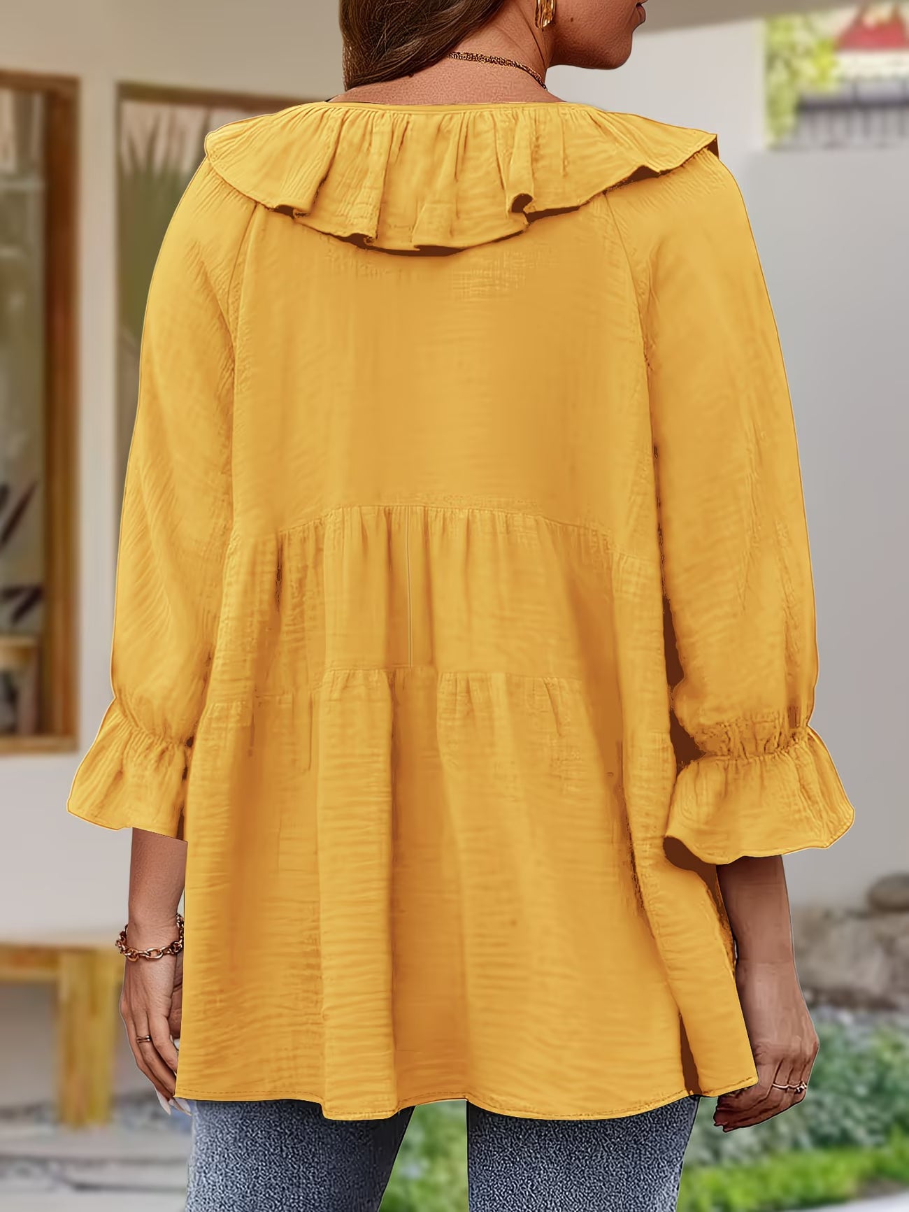 Garbine – Elegante Bluse Mit Rüschen Am Ausschnitt