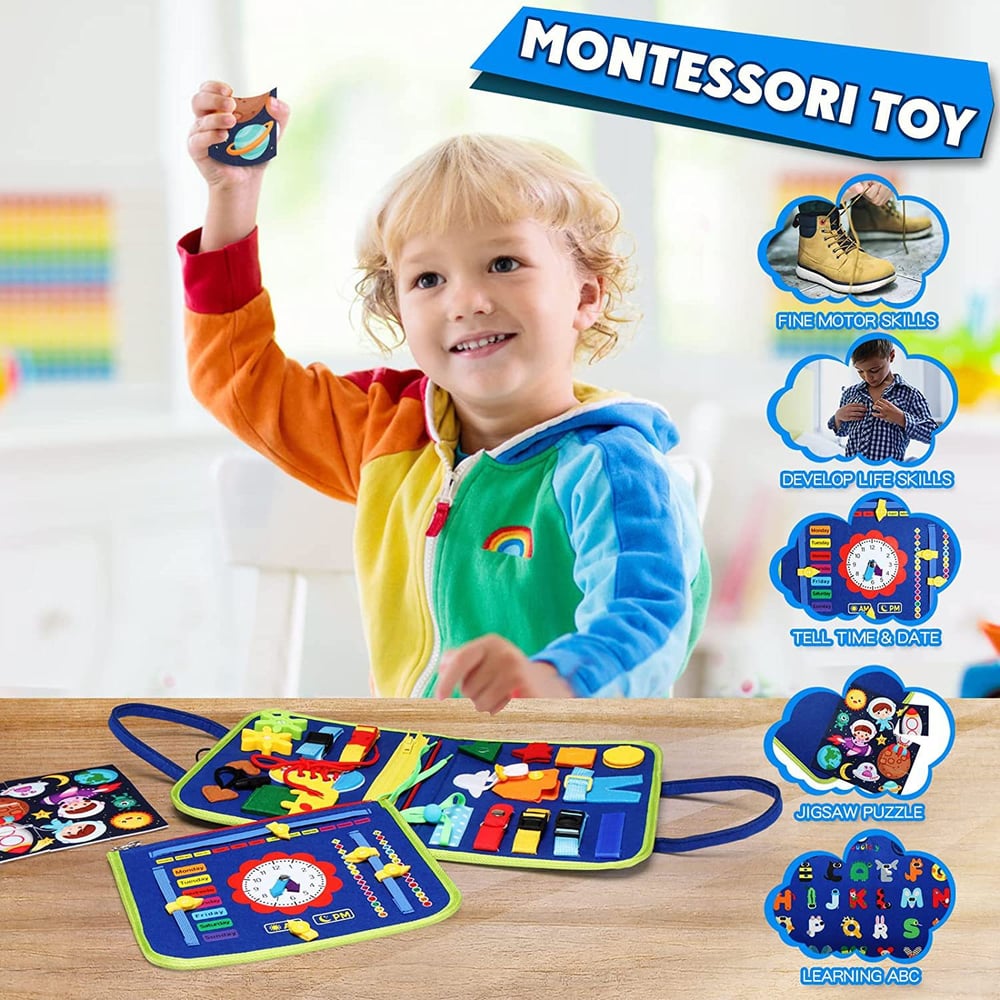 Fühlspiel Brett – Montessori Beschäftigungsspielzeug für die motorische Entwicklung von Kindern
