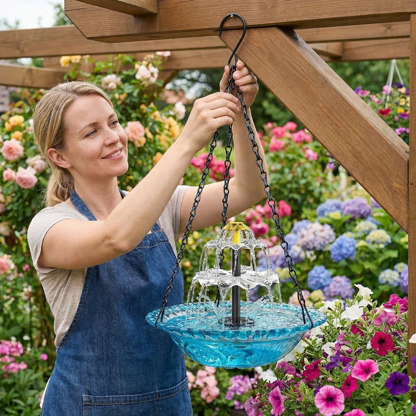 SunCascade | Umweltfreundlicher Solar-Wasserfall für sofortige Gartengemütlichkeit