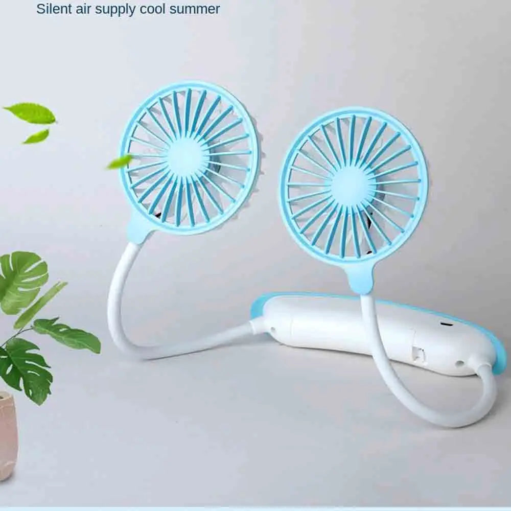 Breezino Mini Halsventilator | USB Wiederaufladbarer Nackenventilator | 30 cm Tragbarer Ventilator für Sport, Büro & im Freien