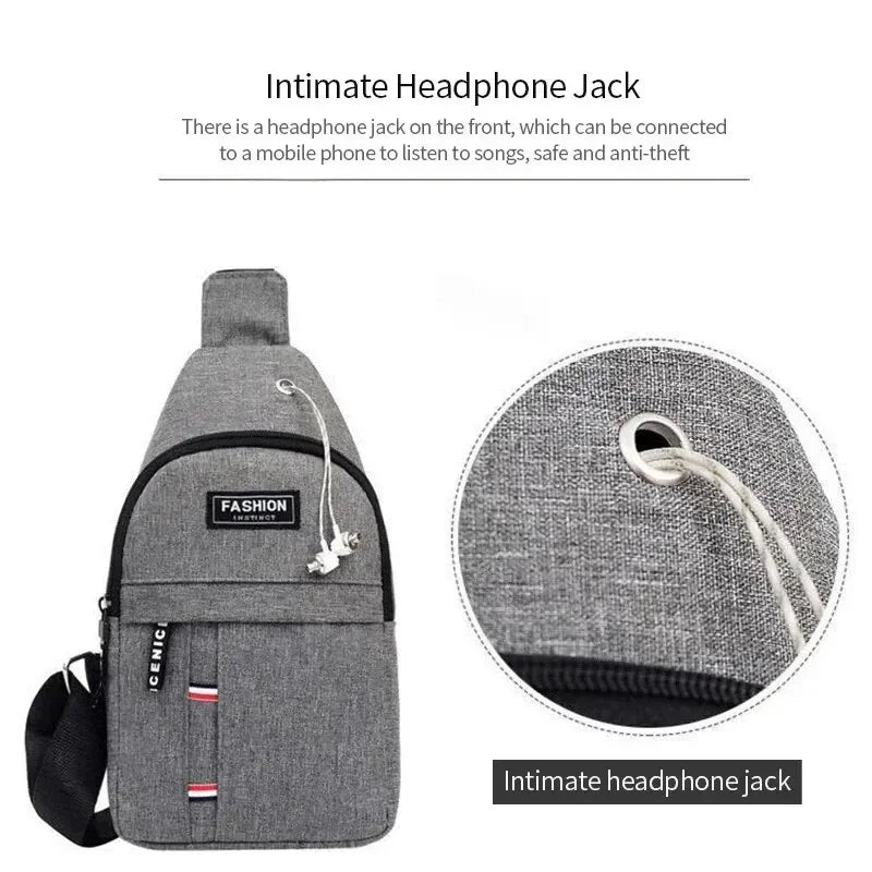 Herren-Slingtasche | Wasserabweisend mit großem Fassungsvermögen | Nylon-Canvas & verstellbarer Riemen | Reisen & Outdoor