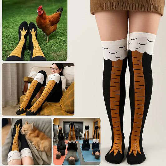 1+1 GRATIS | Chicken Legs Socken – Lustige Winter-Overknee-Socken
