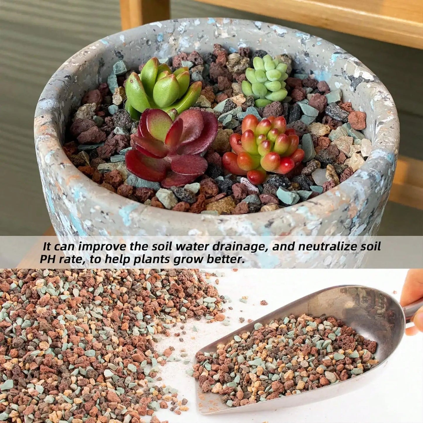 Vulkavera Grünes Lava-Granulat Gemisch | Sukkulenten- & Bonsai-Drainage | 100g–800g