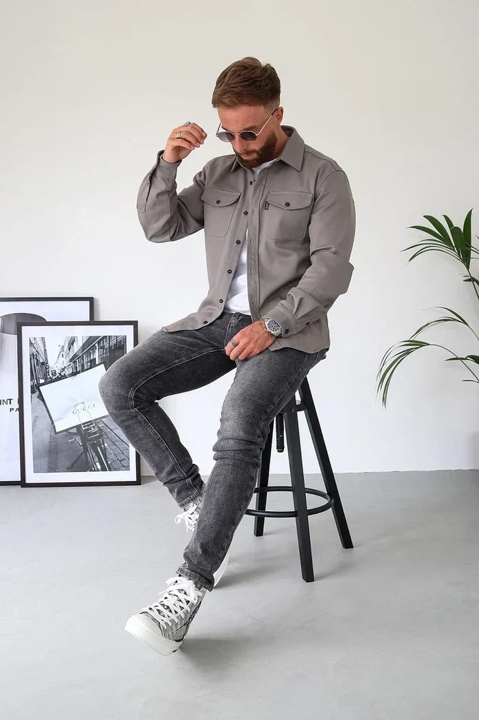 Hemdjacke mit Knopfleiste – Lässig & Chic