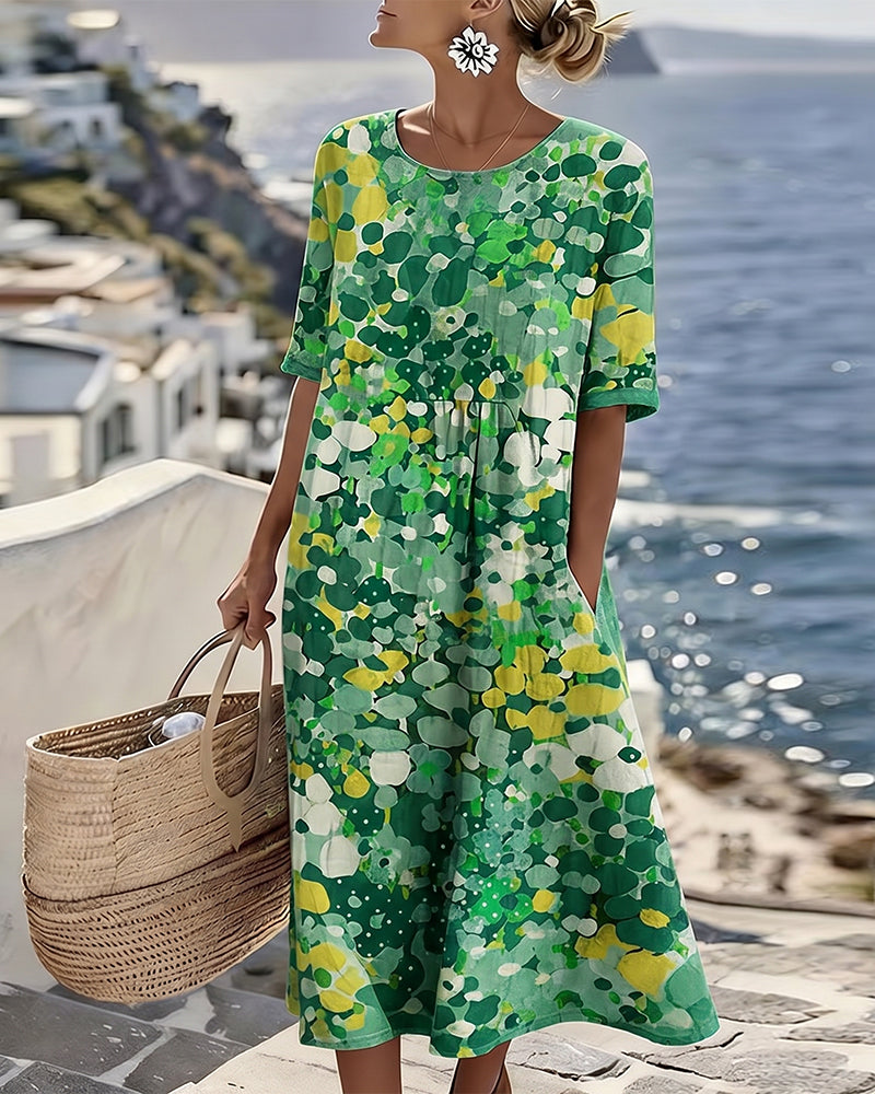 Sivena – Elegantes, Locker Sitzendes Kleid Mit Drucken