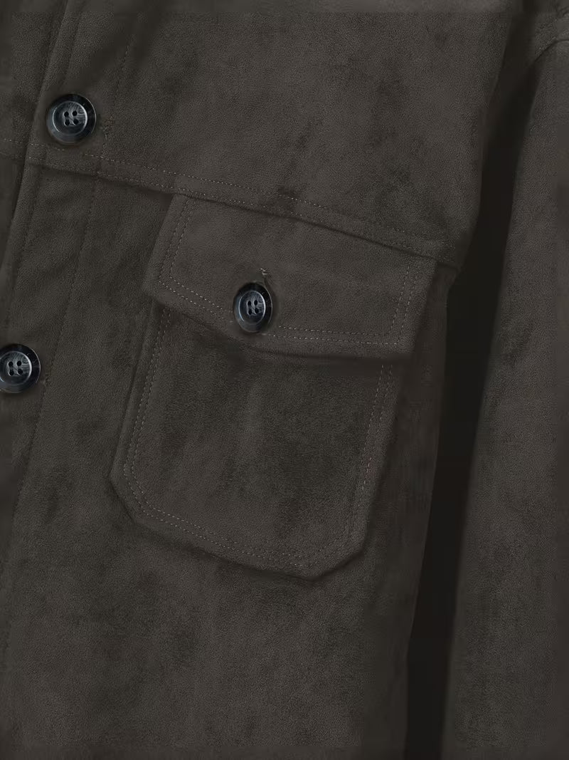 Jelil – Jacke in Wildlederoptik mit zwei Vordertaschen