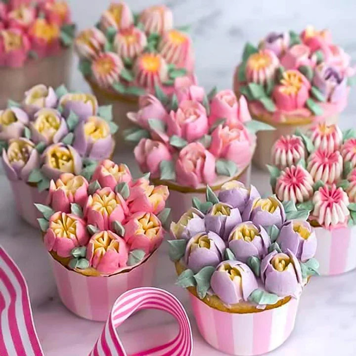 Gebäckspitzen | Spritztüllen-Set 14-teilig | für Blumen- & Musterdekor auf Torten | BloomPipe
