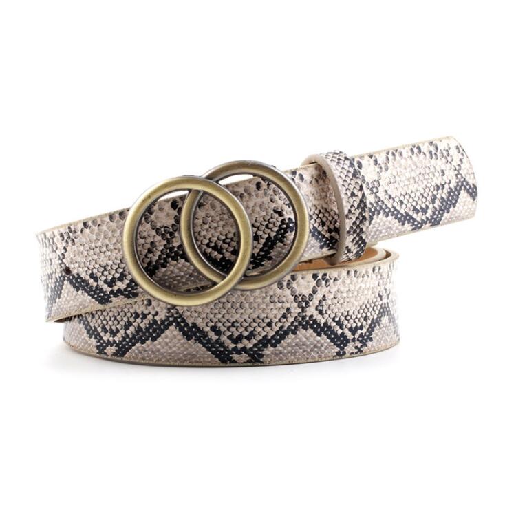 Damen Ledergürtel mit O-Ring-Schnalle