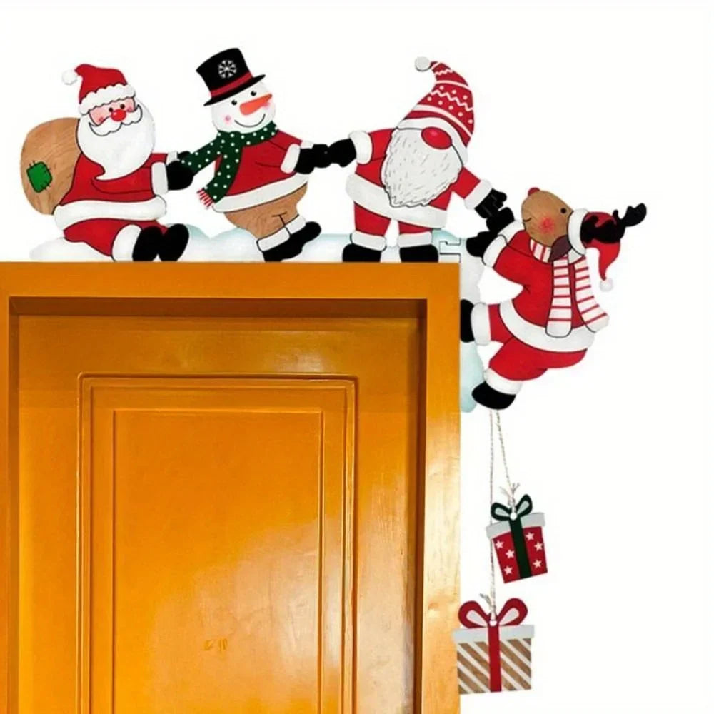 Netz zum Aufhängen von Weihnachtsmann-, Schneemann- und Rentier-Türrahmenaufsätzen