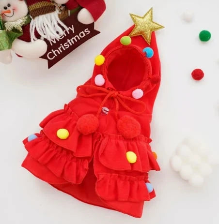 MerryPaw Weihnachtsbaum-Umhang für Hunde und Katzen – Macht Weihnachtsfotos magisch