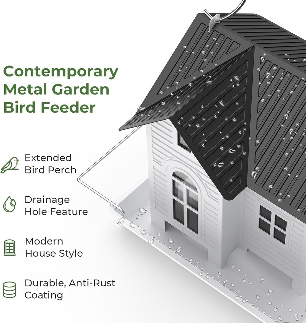 Elegantes Solar-Vogelfutterhaus mit LED-Beleuchtung