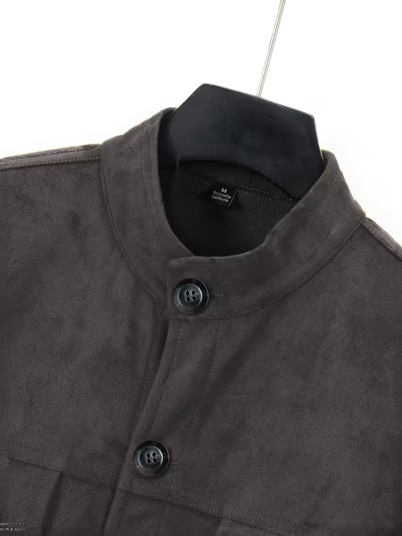Jelil – Jacke in Wildlederoptik mit zwei Vordertaschen