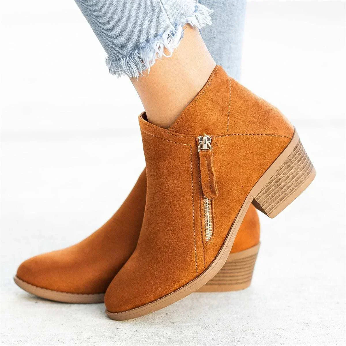 Damenstiefeletten im Vintage-Stil aus Stoff