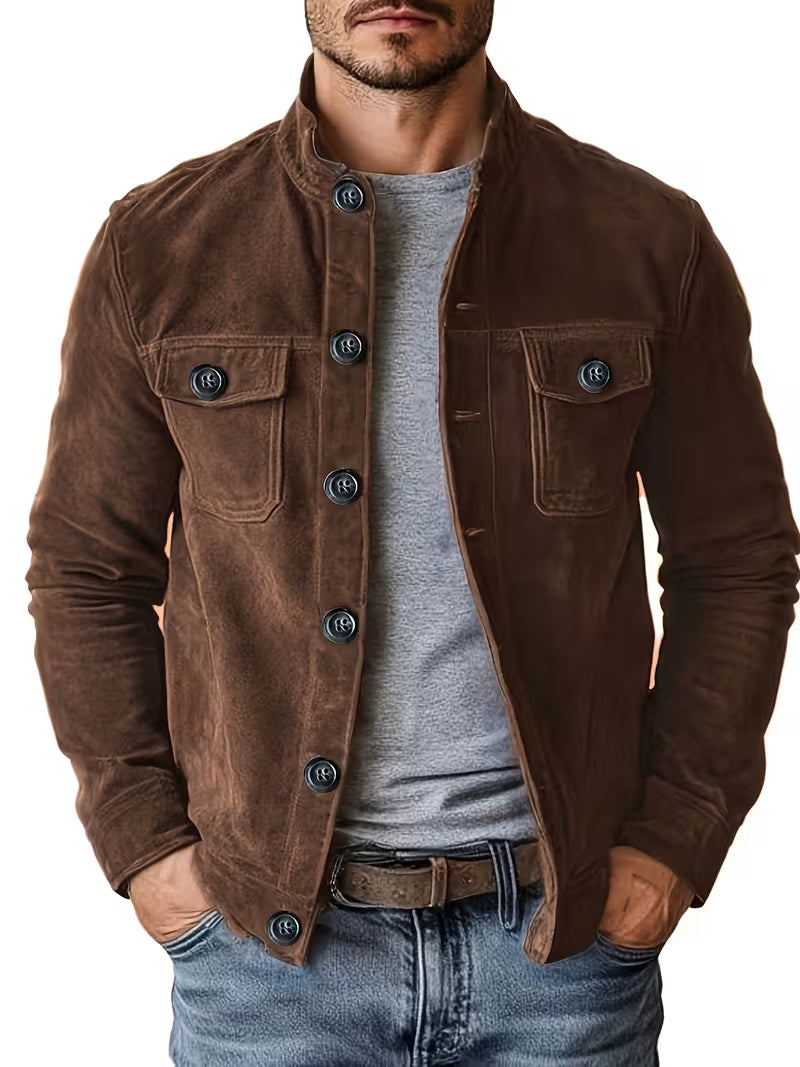 Jelil – Jacke in Wildlederoptik mit zwei Vordertaschen
