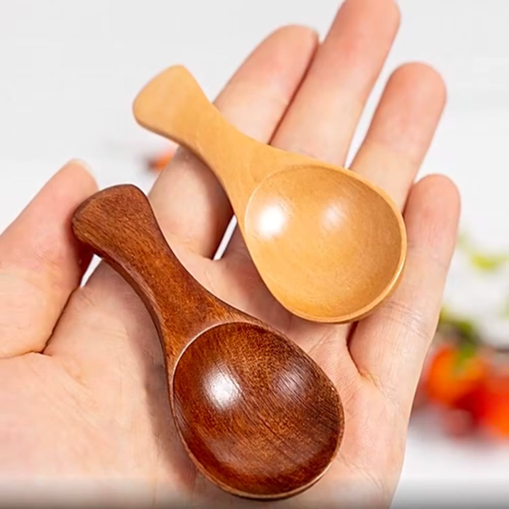 Mini Holzlöffel für Baby & Küche | Kurzer Griff | Naturholz & Wiederverwendbar