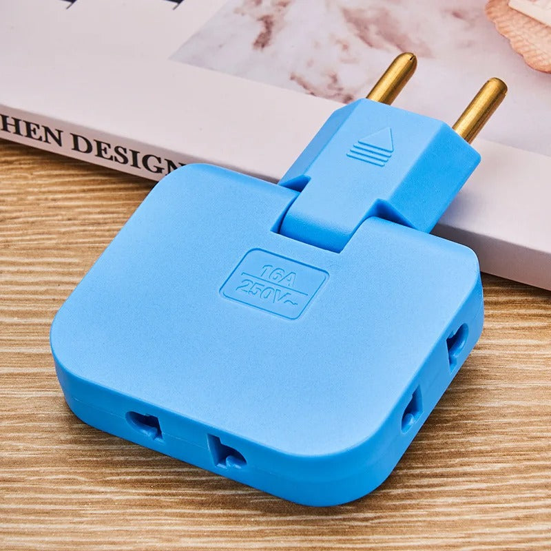 3-Stecker-Adapter mit 180°-Flexibilität | Kompakte Drehbare Wandsteckdose