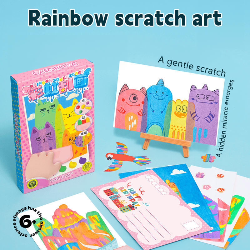 20-teiliges DIY-Regenbogen-Kratzkunst-Set für kreativen Spielspaß
