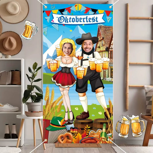 Party Foto Hintergrund | Oktoberfest Bier Design | 90 x 180 cm | Junggesellinnenabschied Dekoration