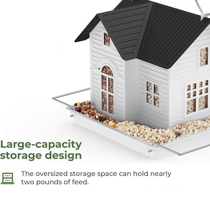 Elegantes Solar-Vogelfutterhaus mit LED-Beleuchtung
