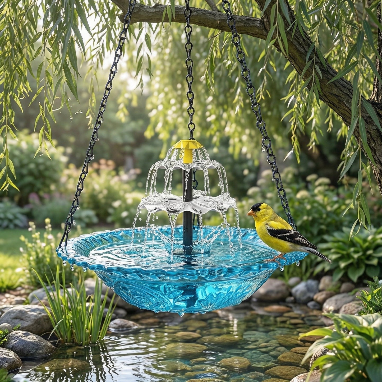 SunCascade | Umweltfreundlicher Solar-Wasserfall für sofortige Gartengemütlichkeit