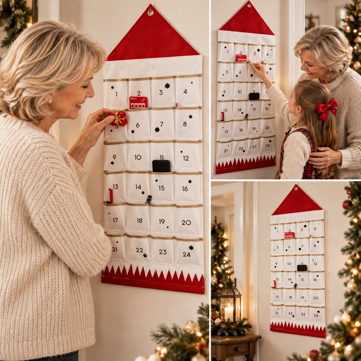 Stoff-Adventskalender | 24 Taschen zum Befüllen | Wiederverwendbar