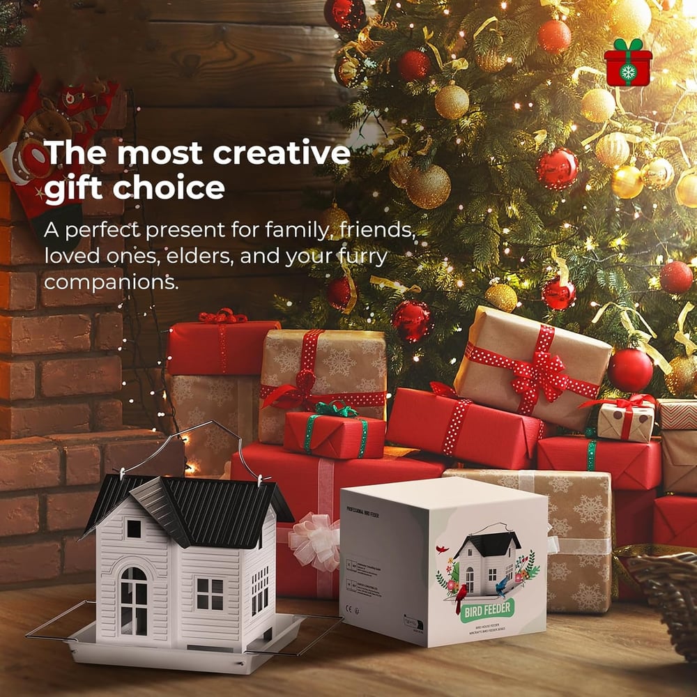 Elegantes Solar-Vogelfutterhaus mit LED-Beleuchtung