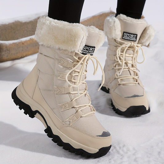 Hohe Winterstiefel Damen Warm Gefüttert