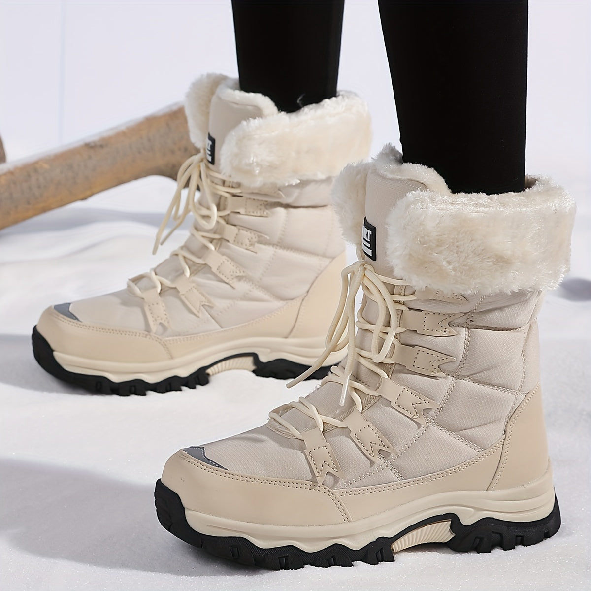Hohe Winterstiefel Damen Gefüttert mit Fell