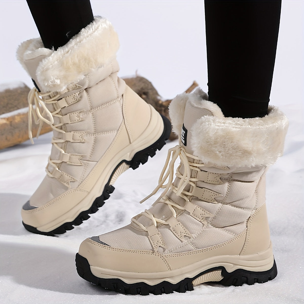 Hohe Winterstiefel Damen Gefüttert mit Fell