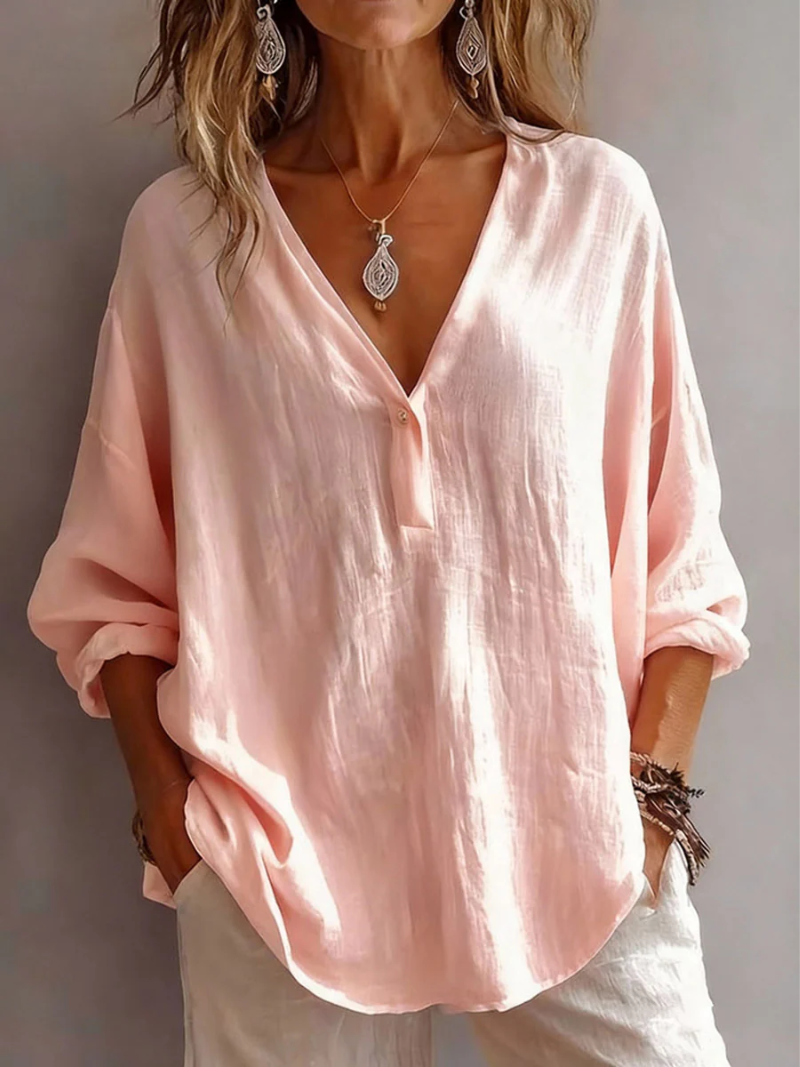 Melna - Elegante Bluse Mit V-Ausschnitt