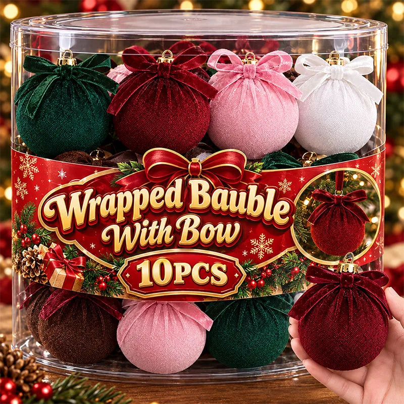 Samtbezogene Weihnachtskugeln aus Schaumstoff (Set mit 1, 3, 5 oder 10 Stück)