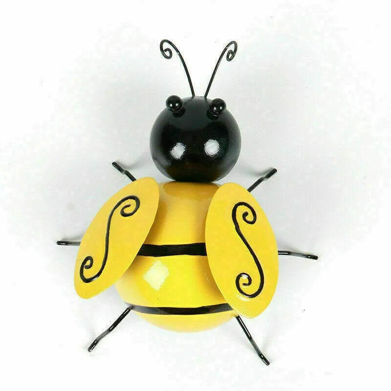 Virellia Lebendes Metall Bienen Wandkunst Set | 4-teilig | Garten- und Außenwanddekoration