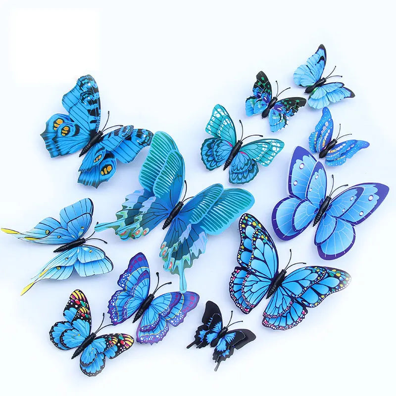 Walloria 3D Schmetterlings-Wandsticker-Set | 12 Stück | Magnetisch & Doppellagig