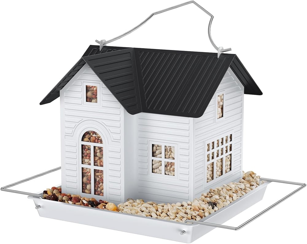 Elegantes Solar-Vogelfutterhaus mit LED-Beleuchtung