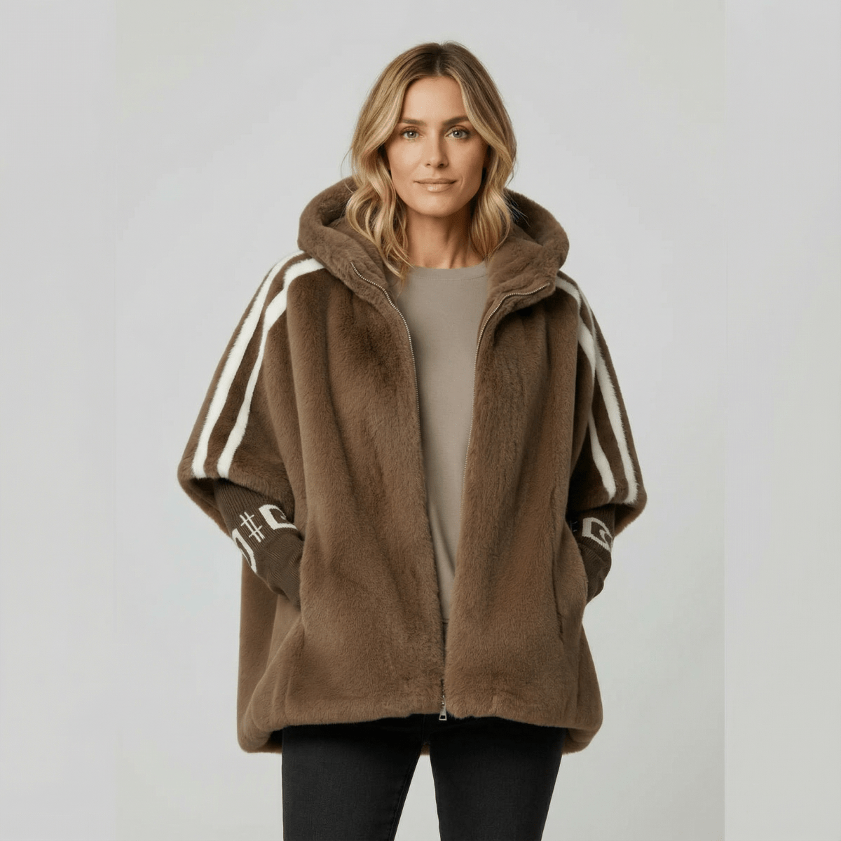 Katrin | Weiche Jacke mit Kapuze und Reißverschluss