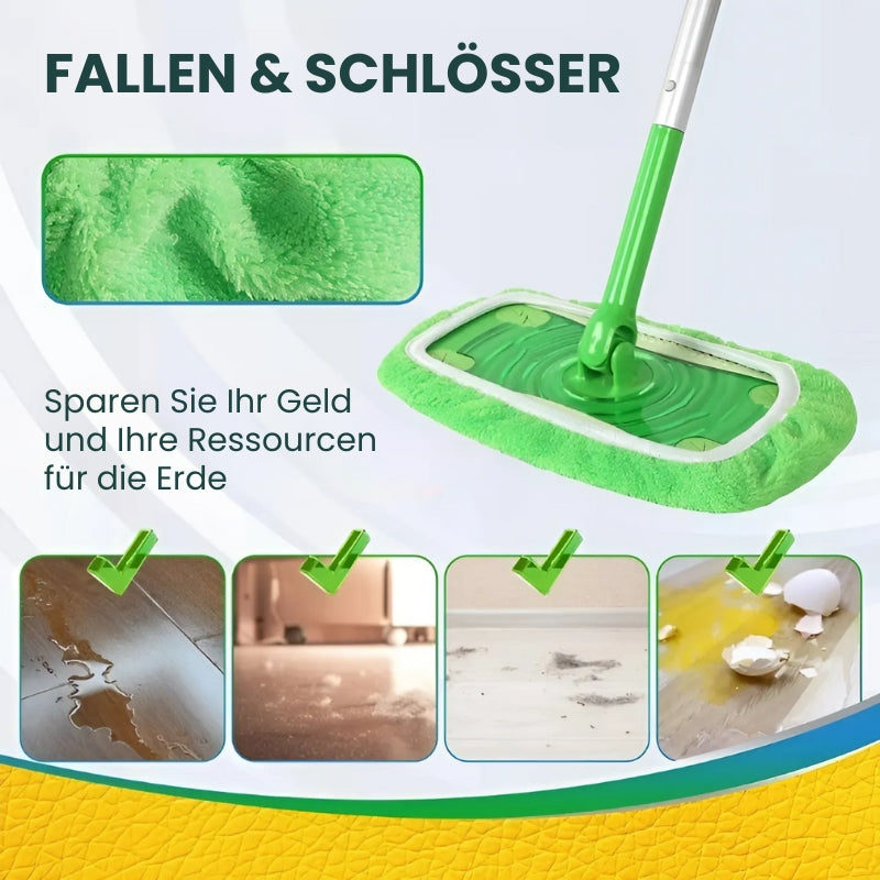 2+2 Gratis | Wiederverwendbare Mikrofaser -Mop -Pads | Stark auf Schmutz, Sanft auf Böden