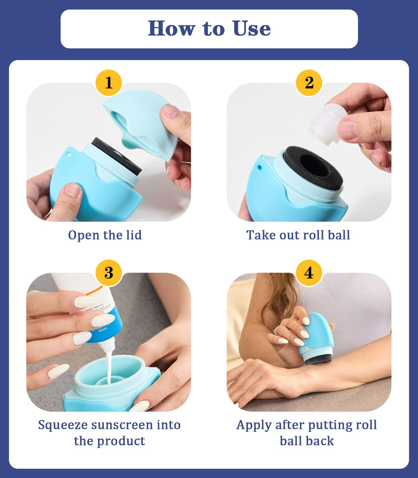 No-Mess Sonnencreme-Applikator | Tragbar, Nachfüllbar und Reisefertig - 1 + 1 Gratis!