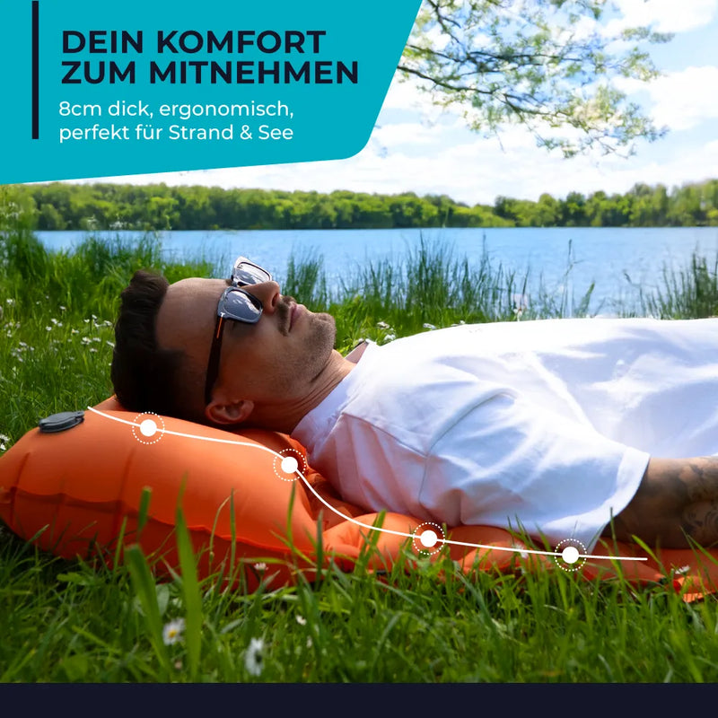 Ultraleichte Schlafmatte mit integrierter Pumpe – 8 cm dick