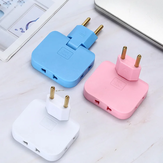 3-Stecker-Adapter mit 180°-Flexibilität | Kompakte Drehbare Wandsteckdose