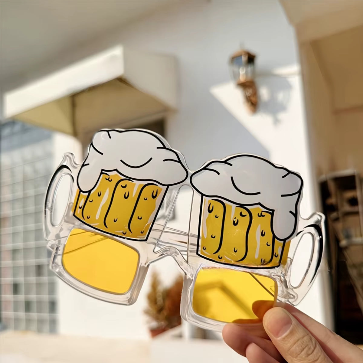 Lustige Bierkruggläser | Tropisches Fotobox-Requisit | Langlebig & Wiederverwendbar