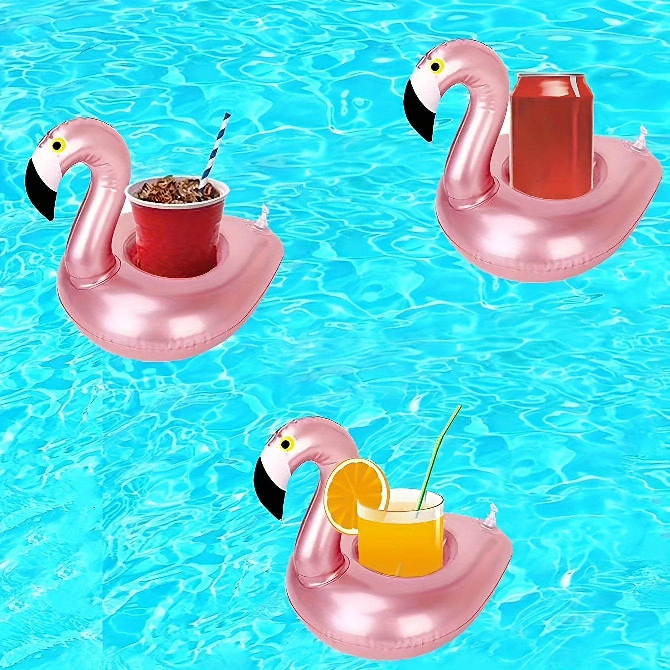 FloataCup Aufblasbarer Flamingo Getränkehalter | Schwimmender Pool-Getränkehalter | Tragbarer Getränkeuntersetzer