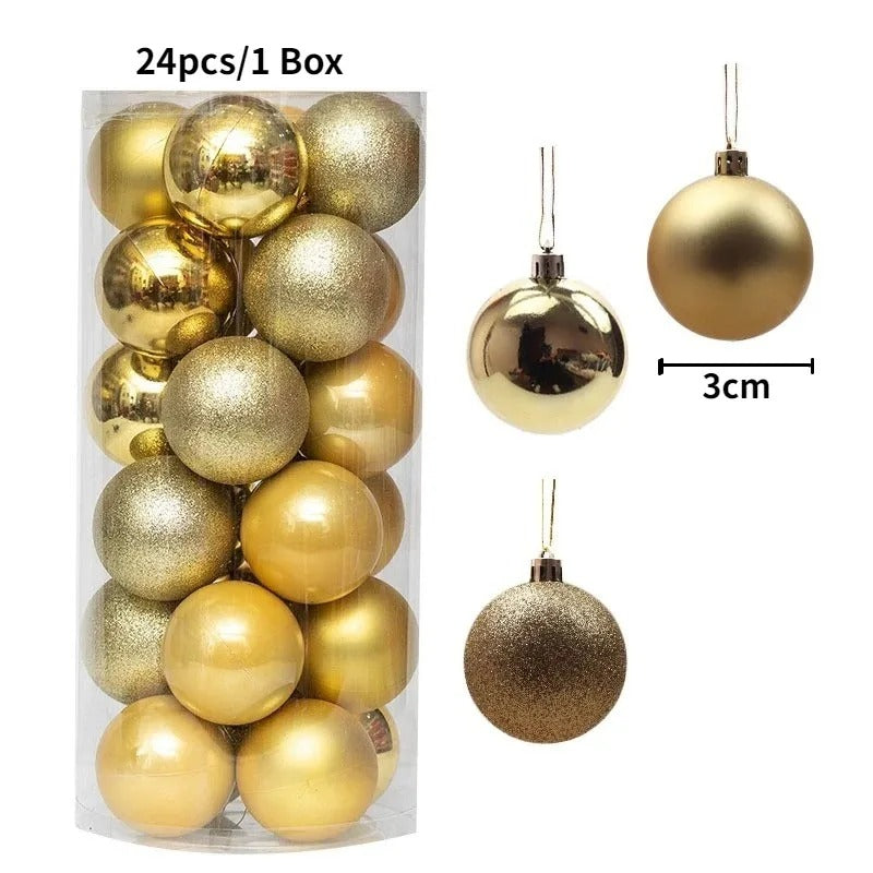 Weihnachtskugel-Set | Metallisch, glitzernd & matt | Vielseitige Dekoration