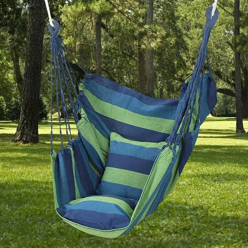 RelaxSwing Pro Klappbare Hängematte | Kipp-sicher & Rutschfest | Canvas Outdoor Schaukelstuhl | Freizeit-Sitzgelegenheit