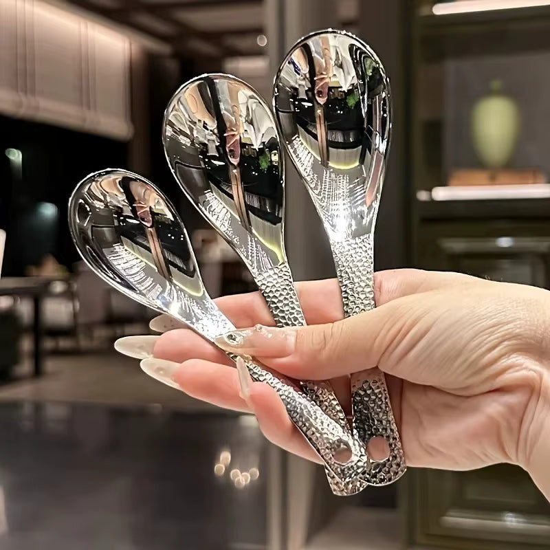 Löffelset | Große Kapazität | Edelstahl 2-teilig | Spiegelpolierte Oberfläche