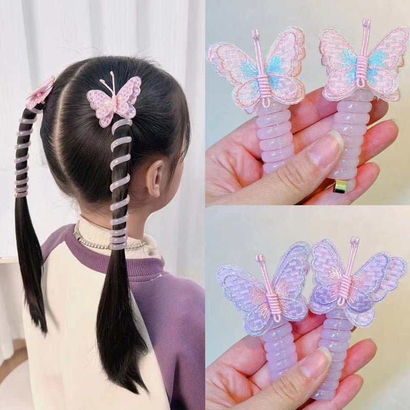 Schmetterlings-Haargummis im Spiraldesign – Süßes Geschenk für Tochter & Enkelin
