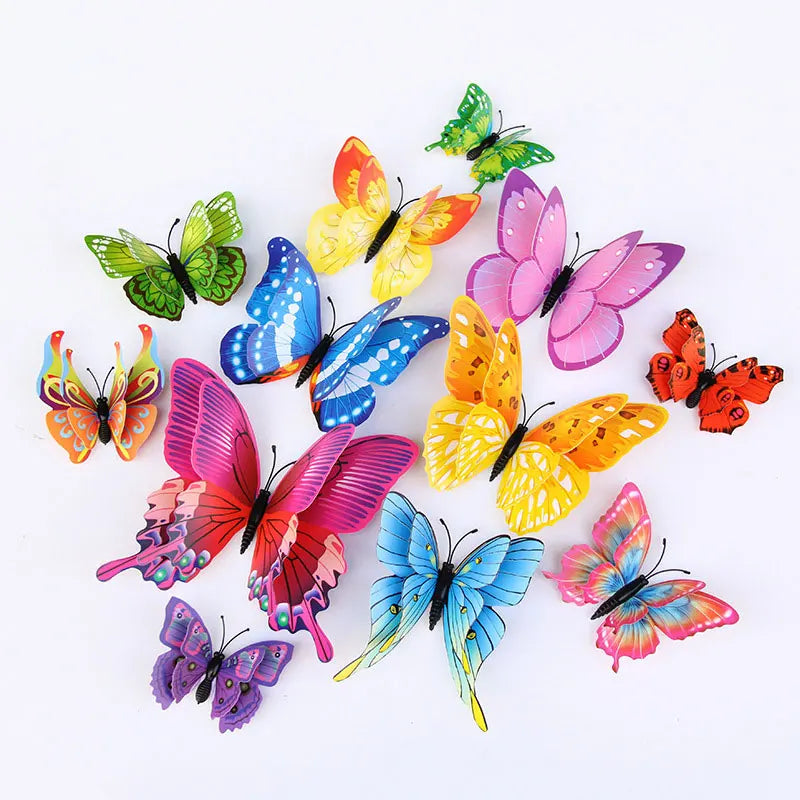 Walloria 3D Schmetterlings-Wandsticker-Set | 12 Stück | Magnetisch & Doppellagig