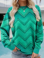 Damen Sweatshirt mit Rundhalsausschnitt und langen Ärmeln