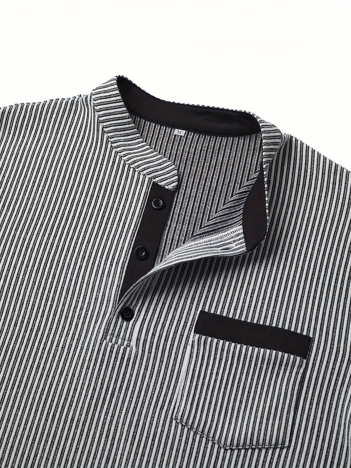 Deegan - Langärmliges Henley Hemd Mit Strukturiertem Gestreiftem Kragen