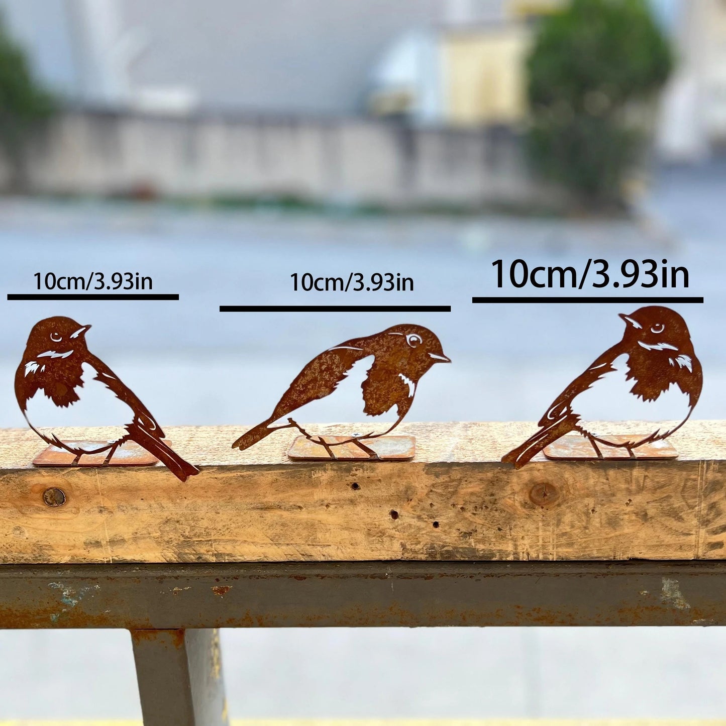 Rustavio Rost Metall Gartenstecker Vogel-Silhouetten | Set mit 3 | Landhausdekoration